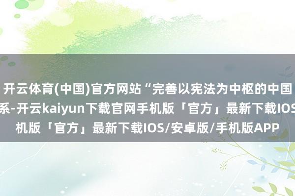 开云体育(中国)官方网站“完善以宪法为中枢的中国特质社会方针法律体系-开云kaiyun下载官网手机版「官方」最新下载IOS/安卓版/手机版APP